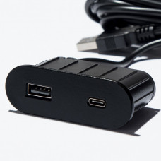 Встраиваемый USB-порт Versapick 2 USB (5v) А+С овальный черный матовый