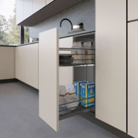 Карго для кухні Unica з доводчиком 90% висування 300 мм хром