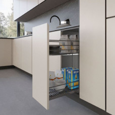 Карго для кухни Unica с доводчиком 90% выдвижения 300 мм хром Карго для кухни Unica с доводчиком 90% выдвижения 300 мм хром