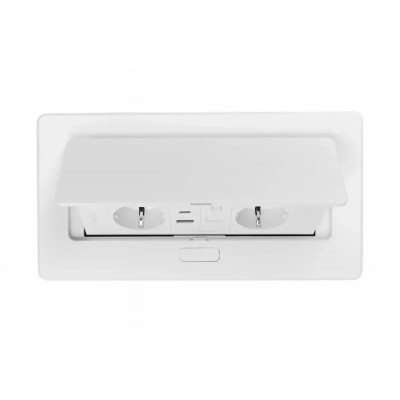 Подовжувач врізний MULTISOFT на 2 розетки + 2 USB + RJ45 Schucko білий