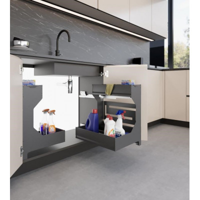 Полка выдвижная Ikona 450 мм на секцию глубиной 500 мм Ardesia правая