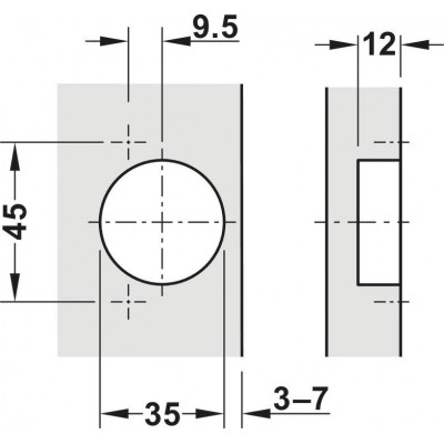 Петля напівнакладна з демпфером Metalla 540 SM 110° 45/9.5 сталь чорна