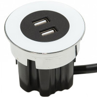 Вбудований USB-порт Versadot 2хUSB 5V білий (кабель 2 м)