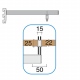Консоль для подвійної стійки з кріпленням для труби L=330 мм права