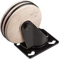 Ролик меблевий бук поворотний чорний без стопора d100 мм