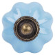 Ручка-кнопка Corisande античная бронза/голубой d43 мм