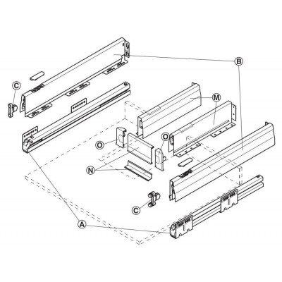 Царга Moovit Chassis H=115 мм L=450 мм сірий металік
