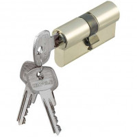 Цилиндр для замка двухсторонний 27,5 + 40,5 мм никелированный