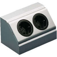 Угловая розетка на 2 разъема Schucko титан