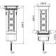Вертикальний выдвижной блок Versalux на 3 розетки + 1 USB.5V алюминий/черный