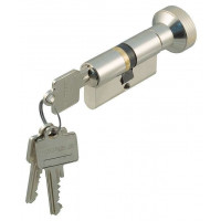 Цилиндр для замка с закруткой 50х40 мм никелированный