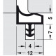 Ущільнювач для міжкімнатних дверей 12 мм білий
