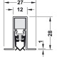 Автоматический дверной уплотнитель DDS 12 2-сторонний L=830 мм