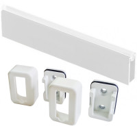 Штанга гардеробна з антиковзною вставкою L=3000 мм біла з 2 кріпленнями