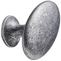 Ручка-кнопка Oval Simple серая античная