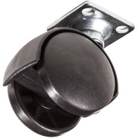 Ролик поворотний з платформою 28х28 мм чорний d35 мм без стопора