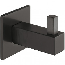 Гачок гардеробний квадратний чорний матовий 55x14x35 мм