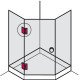 Завіса для душової кабіни для скла 8-12 мм 135° латунь хром полірований