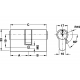 Двойной цилиндр для замка с разным запиранием 40х45 мм никелированный