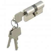 Двойной цилиндр для замка с разным запиранием 50х55 мм никелированный