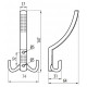 Крючок мебельный тройной бронза
