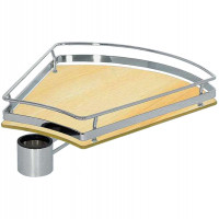 Полка-сегмент буковая для трубы 50 мм хром матовый