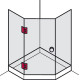 Завіса для душової кабіни для скла 8-12 мм 135° латунь хром полірований