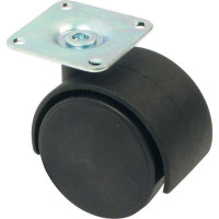 Ролик поворотный черный d50 мм без стопора