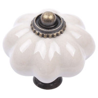 Ручка-кнопка Corisande античная бронза/слоновая кость d43 мм