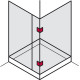 Тримач скла для з'єднання двох стекол 8-12 мм 90° латунь графіт