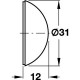 Стопор дверной настенный белый d31 мм H=12 мм