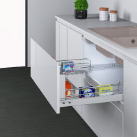 Кошик висувний під мийку 900 мм з доводчиком хром