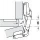 Завіса Duomatic внутрішня для корпусів з висувними ящиками та полицями 165° схема 45/9,5 мм