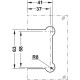 Завіса для душової кабіни для кріплення до стіни 8-12 мм 90° латунь графіт