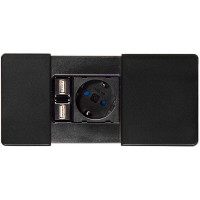 Блок розеток Versapad 1 розетка + 2 USB 5V черный