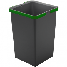 Відро для сміття Cover Box 12 л з зеленими ручками антрацит