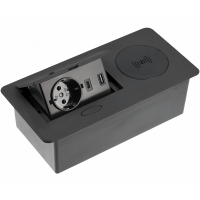 Подовжувач AVARO PLUS 1 розетка SCHUKO + USB A+C WC 5W кабель 1,5 м чорний