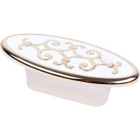 Ручка Abramo золото полированное и белая эмаль м/о 32 мм