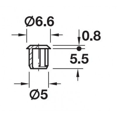Заглушка d5/6,6 мм светло-серая