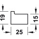 Гардеробний гачок L=25 мм нержавіюча сталь