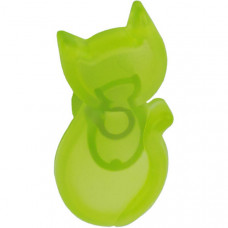 Ручка-кнопка Котик зеленая прозрачная