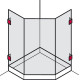 Затискач для скла 8-12 мм 90° для кріплення до стіни латунь графіт