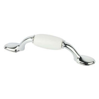 Ручка Boston хром з білою керамікою м/о 76 мм