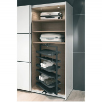 Поворотно-висувна полиця для 20 пар взуття 800 мм біла