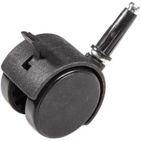 Ролик поворотний зі штифтом 10х25 чорний d50 мм зі стопором