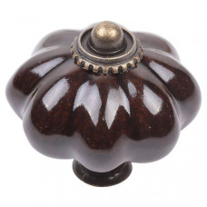 Ручка-кнопка Corisande антична бронза/шоколадний d43 мм