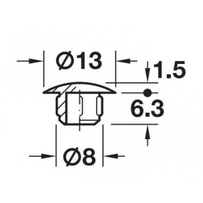Заглушка d8/13 мм коричневая