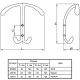 Крючок гардеробный черный