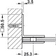 Затискач для скла 8-12 мм 90° для кріплення до стіни латунь графіт