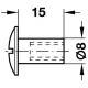 Втулка M6 для отворів d8 мм L=15 мм